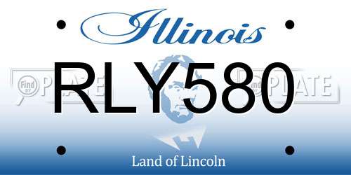 RLY580 Illinois License Plate