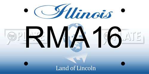 RMA16 Illinois License Plate