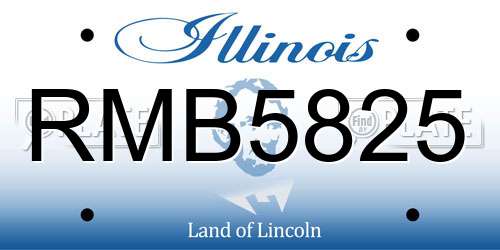 RMB5825 Illinois License Plate