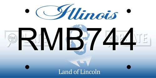 RMB744 Illinois License Plate