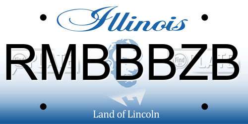 RMBBBZB Illinois License Plate