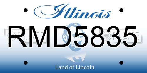RMD5835 Illinois License Plate