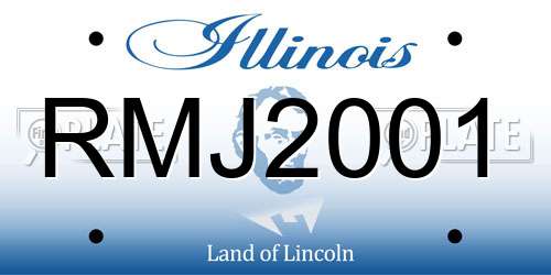 RMJ2001 Illinois License Plate