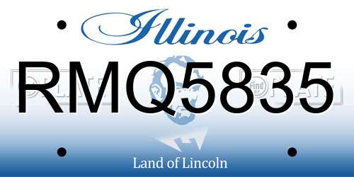 RMQ5835 Illinois License Plate