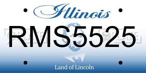 RMS5525 Illinois License Plate