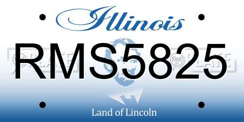 RMS5825 Illinois License Plate