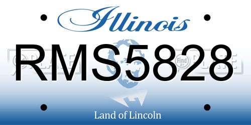 RMS5828 Illinois License Plate