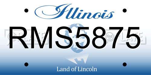 RMS5875 Illinois License Plate