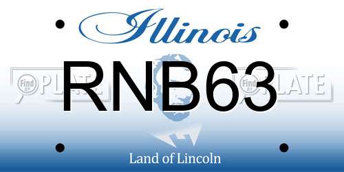 RNB63 Illinois License Plate