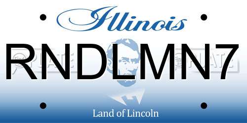 RNDLMN7 Illinois License Plate