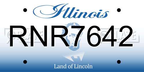 RNR7642 Illinois License Plate