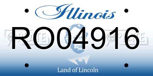 RO04916 Illinois License Plate