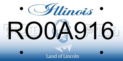 RO0A916 Illinois License Plate