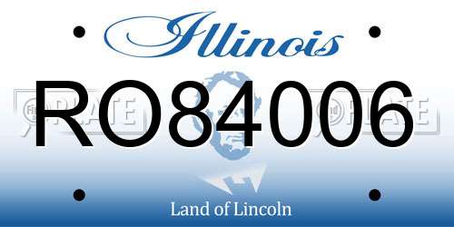 RO84006 Illinois License Plate
