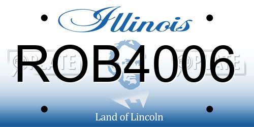 ROB4006 Illinois License Plate