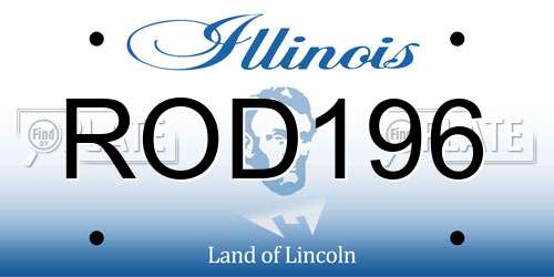 ROD196 Illinois License Plate