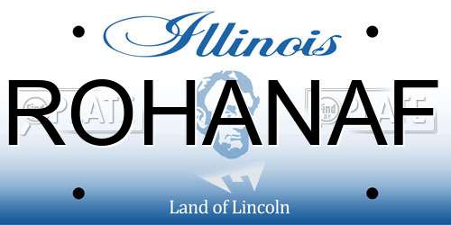 ROHANAF Illinois License Plate