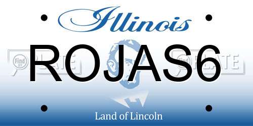 ROJAS6 Illinois License Plate