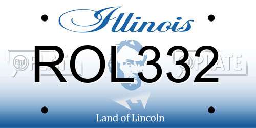 ROL332 Illinois License Plate