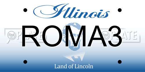 ROMA3 Illinois License Plate