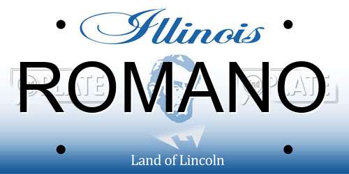 ROMANO Illinois License Plate