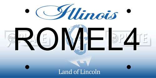 ROMEL4 Illinois License Plate