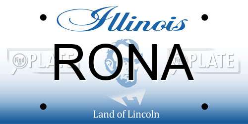 RONA Illinois License Plate