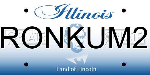 RONKUM2 Illinois License Plate