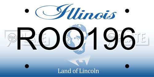 ROO196 Illinois License Plate