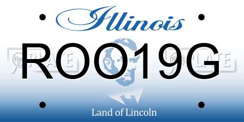 ROO19G Illinois License Plate