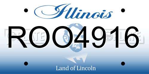 ROO4916 Illinois License Plate