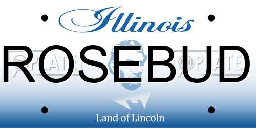 ROSEBUD Illinois License Plate