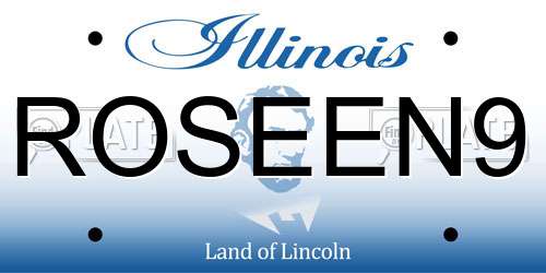 ROSEEN9 Illinois License Plate