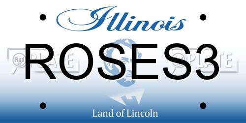 ROSES3 Illinois License Plate