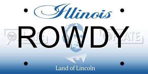 ROWDY Illinois License Plate