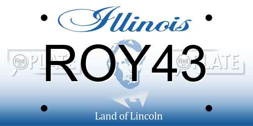 ROY43 Illinois License Plate