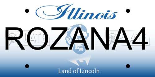 ROZANA4 Illinois License Plate