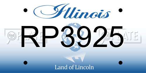 RP3925 Illinois License Plate
