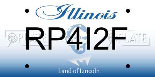 RP4I2F Illinois License Plate