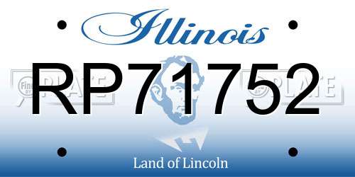 RP71752 Illinois License Plate