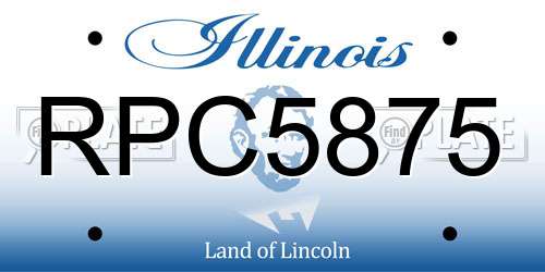 RPC5875 Illinois License Plate