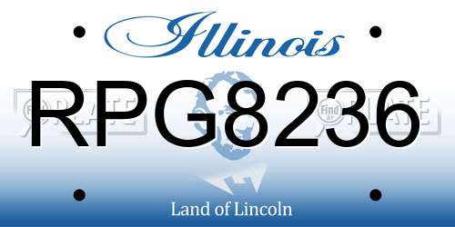 RPG8236 Illinois License Plate