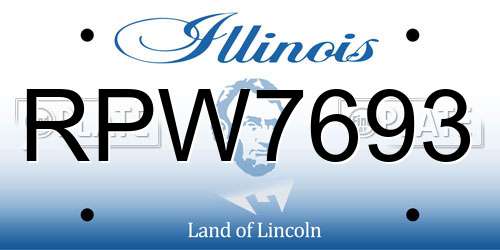 RPW7693 Illinois License Plate
