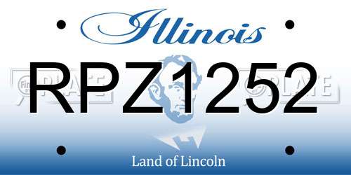 RPZ1252 Illinois License Plate