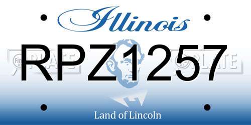 RPZ1257 Illinois License Plate