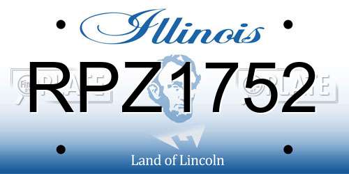 RPZ1752 Illinois License Plate
