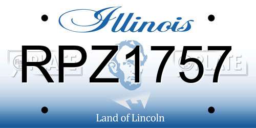 RPZ1757 Illinois License Plate