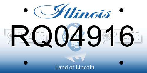 RQ04916 Illinois License Plate