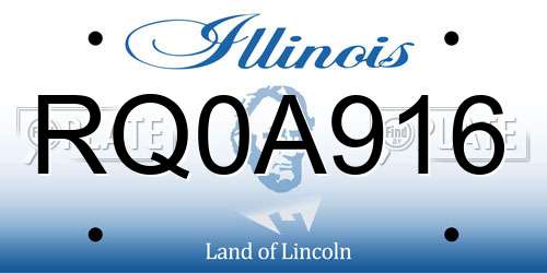 RQ0A916 Illinois License Plate