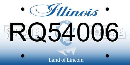 RQ54006 Illinois License Plate